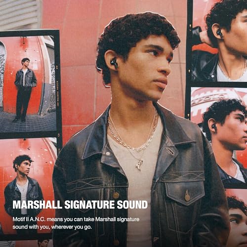 Marshall Motif II ANC True Wireless Bluetooth-Kopfhörer mit aktiver Geräuschunterdrückung, Schwarz