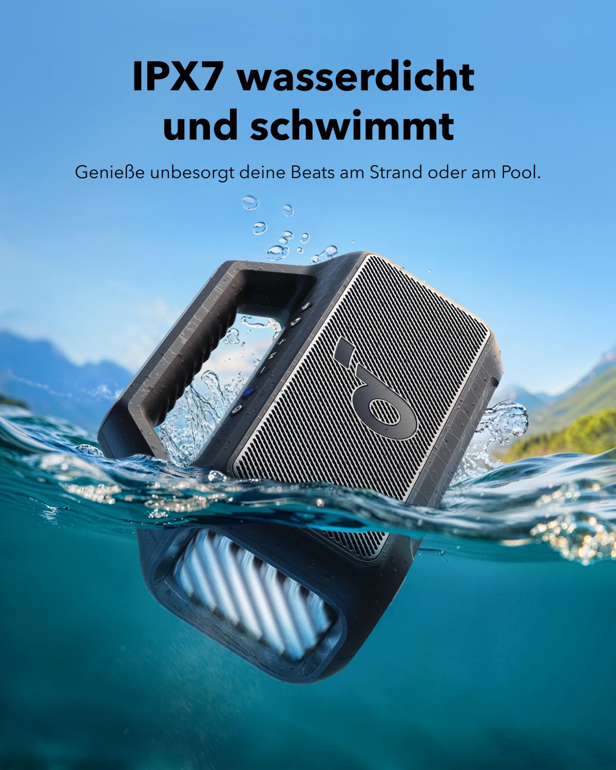 Anker Soundcore Boom 2 Tragbarer Bluetooth-Lautsprecher, 80W, Schwarz
